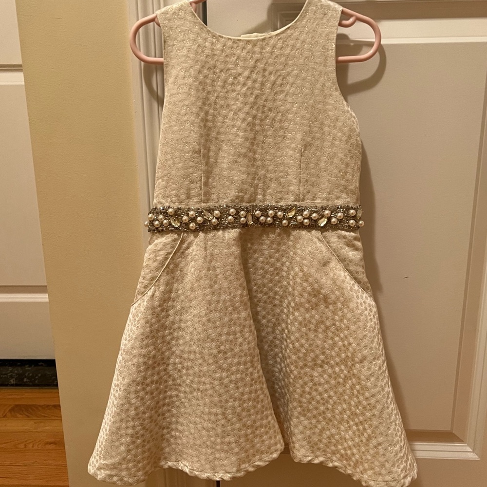 Max Studio girls dress with beaded detail at waist